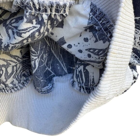 Caliché Vintage Womens Short-Sleeve Navy Tropical Elastic Hem Hawaiian Top L - Picture 6 of 9